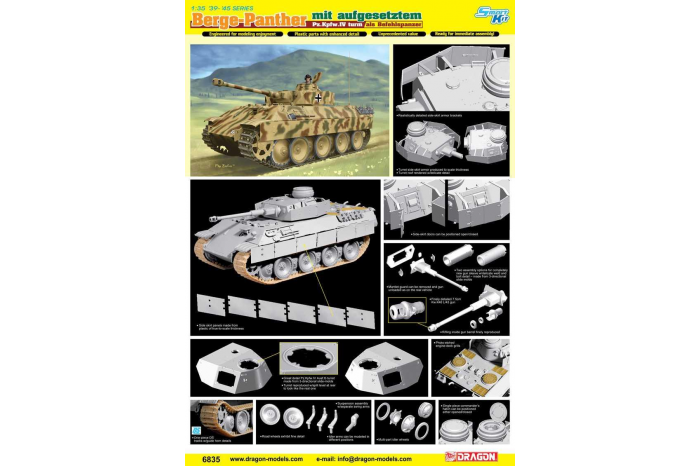 Model Kit tank 6835 - Berge-Panther mit Aufgesetztem Pz.Kpfw.IV Turm Als Befehlspanzer (1:35)