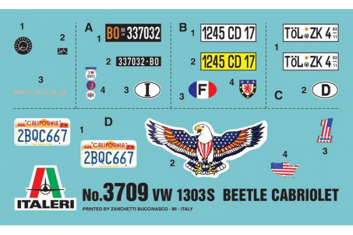Model Kit auto 3709 - VW1303S Beetle Cabriolet (1:24)