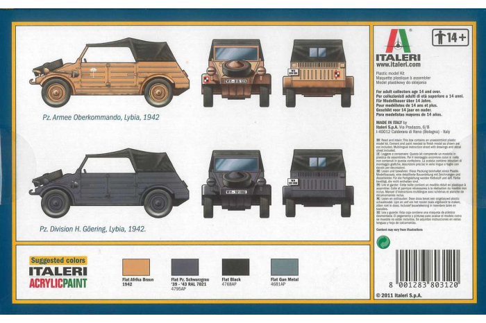 Model Kit military 0312 - VW Typ 82 KUBELWAGEN (1:35)