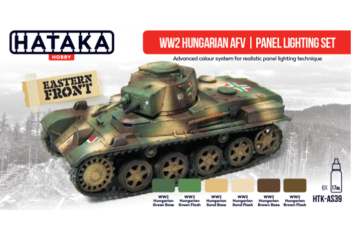 Maďarská technika 2. sv. války panelážní set (WW2 Hungarian AFV panel lighting set) - AS39