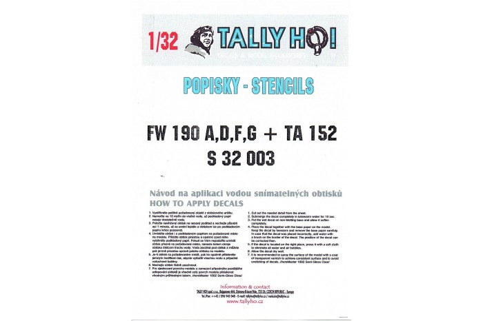 Stencils - FW-190 A, F, G (1:32) - S32003