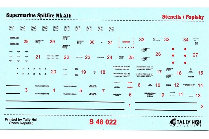 Stencils - Spitfire F Mk.XIV (1:48) - S48022