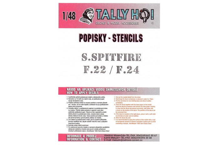 Stencils - Spitfire F-22/24 Griffon (1:48) - S48015