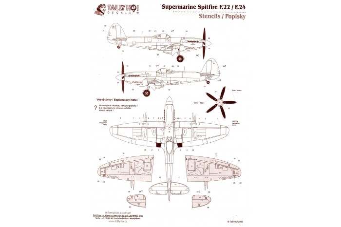 Stencils - Spitfire F-22/24 Griffon (1:48) - S48015