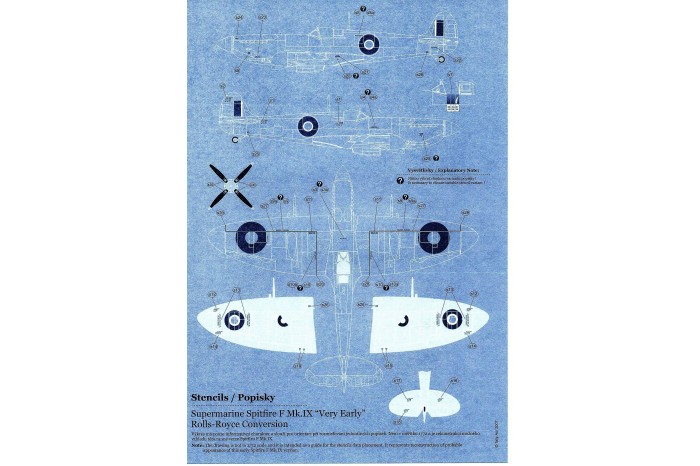 Stencils - Spitfire F Mk.IX early (1:72) - S72021