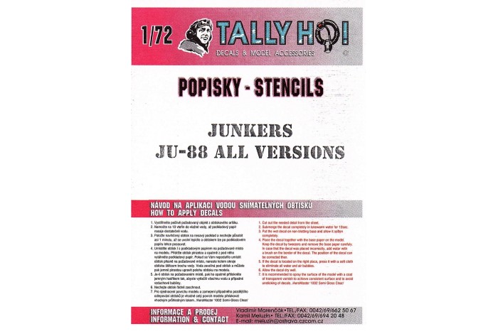 Stencils - Ju-88 (1:72) - S72013