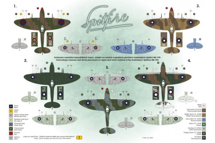 Obtisky - RAF Spitfires Mk.VIII, part 1 (1:48) - 48043