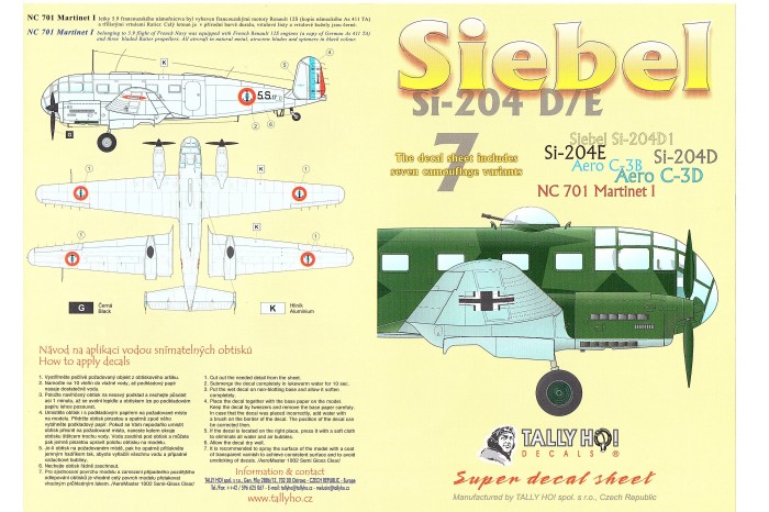 Obtisky - Siebel Si-204 D (1:48) - 48025