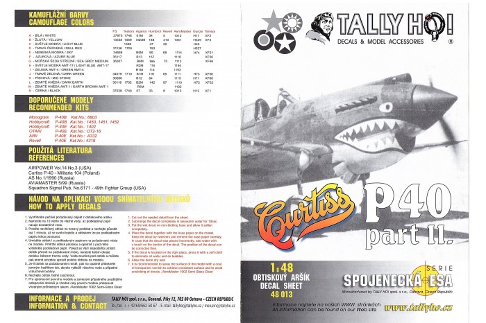 Obtisky - P-40 B, C, E, part 2 (1:48) - 48013