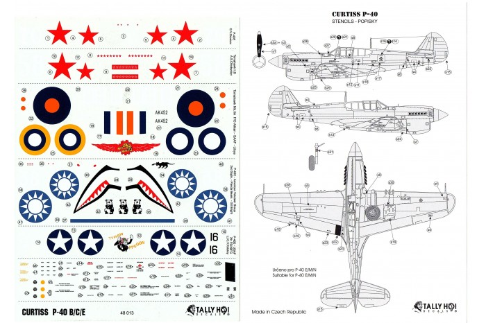 Obtisky - P-40 B, C, E, part 2 (1:48) - 48013
