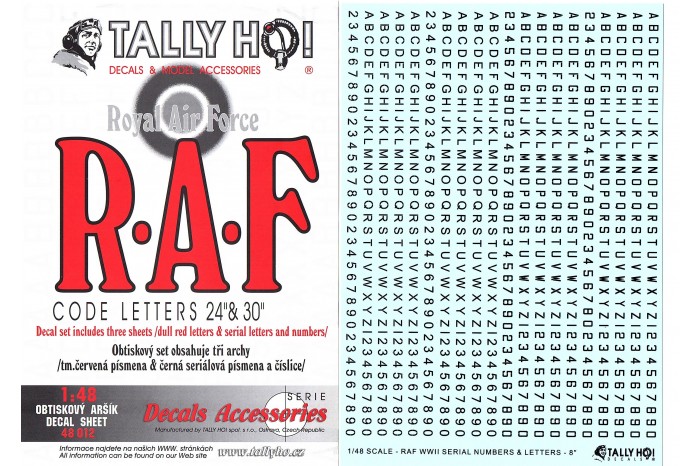 Obtisky - RAF Code letters (1:48) - 48012