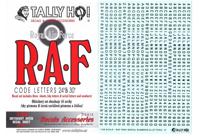 Obtisky - RAF Code letters (1:48) - 48011