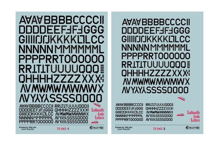 Obtisky - Luftwaffe Code letters - 72043