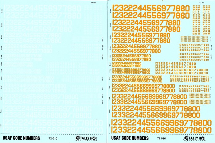 Obtisky - USAF Code numbers - 72010