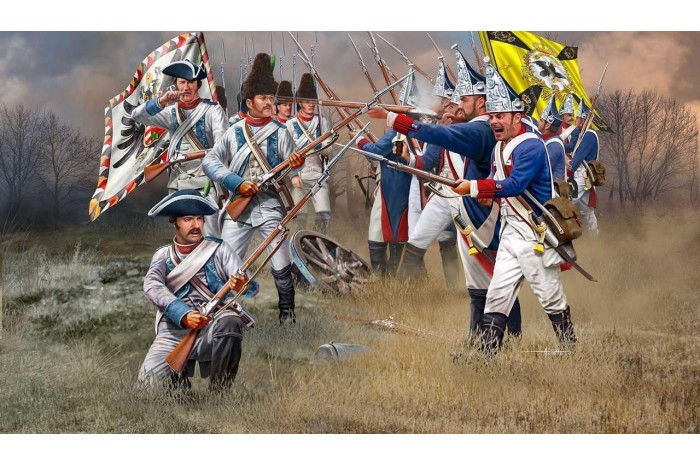Plastic ModelKit figurky 02452 - Seven Years War (Austrian & Prussian Infantry) (1:72)