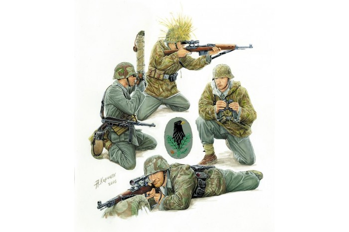 Model Kit figurky 3595 - German Sniper Team (1:35)