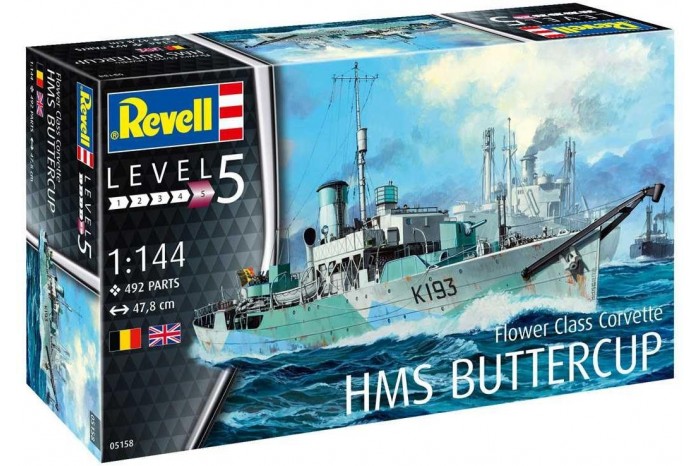 Plastic ModelKit loď 05158 - Flower Class Corvette HMS Buttercup (1:144)
