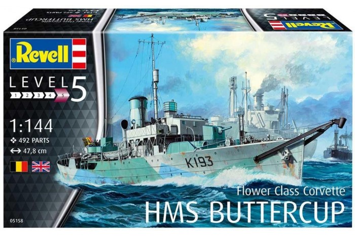 Plastic ModelKit loď 05158 - Flower Class Corvette HMS Buttercup (1:144)