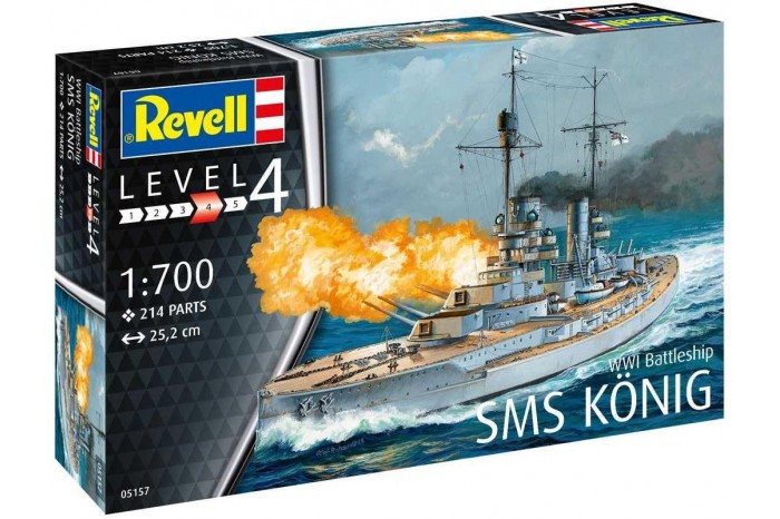 Plastic ModelKit loď 05157 - WWI Battleship SMS KÖNIG (1:700)