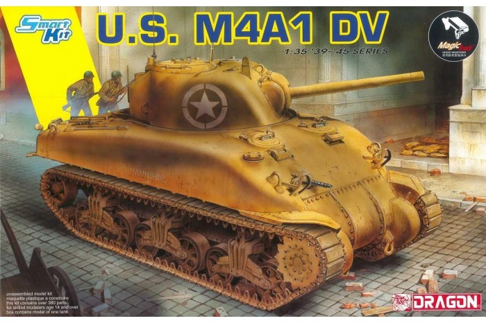 Model Kit tank 6618 - U.S. M4A1 DV (with Magic Tracks) (SMART KIT) (1:35)