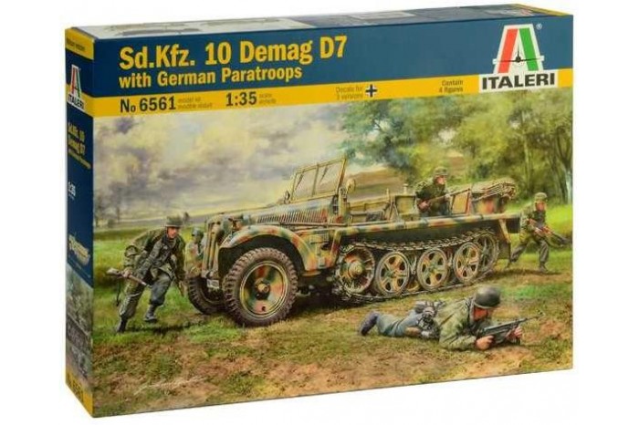 Model Kit military 6561 - Sd. Kfz. 10 Demag D7 with German Paratroops (1:35)
