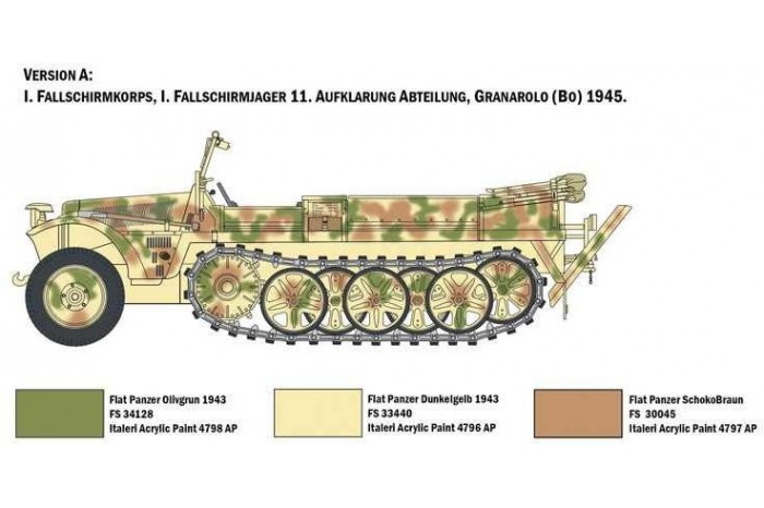 Model Kit military 6561 - Sd. Kfz. 10 Demag D7 with German Paratroops (1:35)