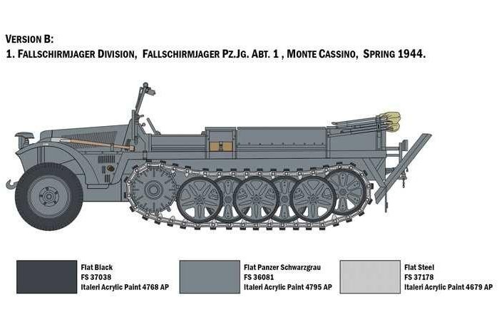 Model Kit military 6561 - Sd. Kfz. 10 Demag D7 with German Paratroops (1:35)