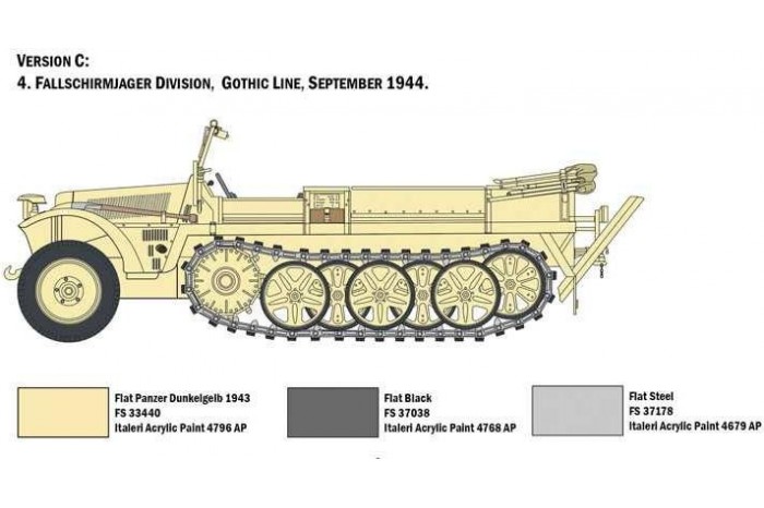 Model Kit military 6561 - Sd. Kfz. 10 Demag D7 with German Paratroops (1:35)