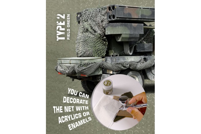 Polní zelená kamuflážní síť, typ 2 (CAMOUFLAGE NET FIELD GREEN TYPE 2) - AK8067