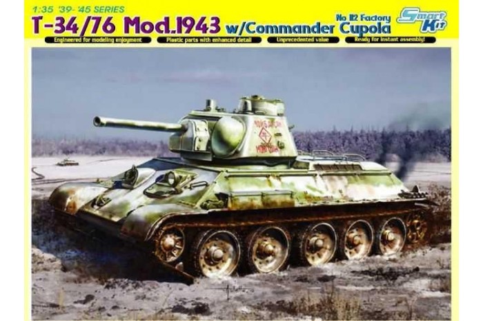 Model Kit tank 6584 - T-34/76 MOD. 1943 w/COMMANDER CUPOLA NO. 112 FACTORY (1:35)