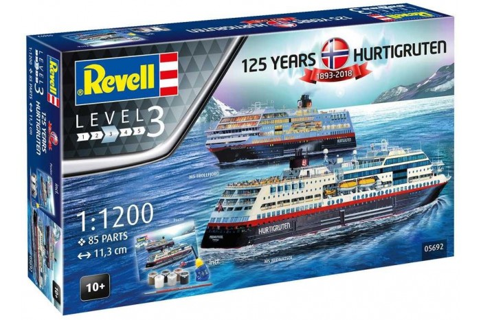 Gift-Set loď 05692 - 125 Years Hurtigruten TROLLFJORD & MIDNATSOL (1:1200)