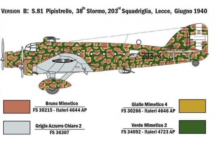 Model Kit letadlo 1388 - SM.81 PIPISTRELLO (1:72)