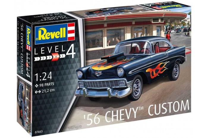 Plastic ModelKit auto 07663 - '56 Chevy Customs (1:24)