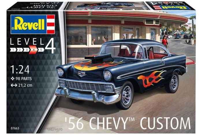 Plastic ModelKit auto 07663 - '56 Chevy Customs (1:24)