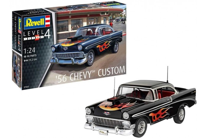 Plastic ModelKit auto 07663 - '56 Chevy Customs (1:24)