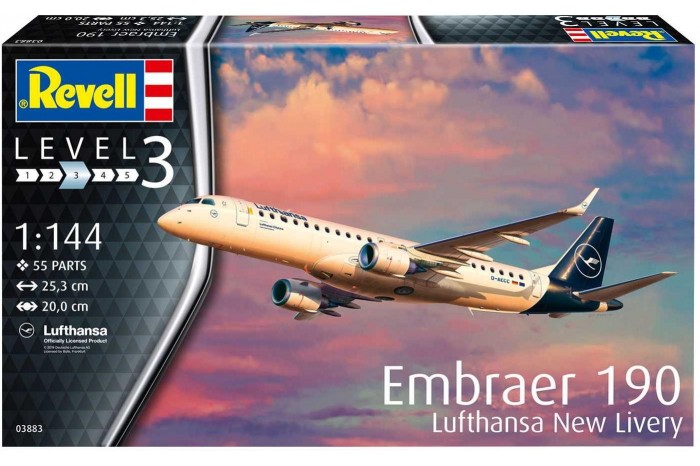 Plastic ModelKit letadlo 03883 - Embraer 190 Lufthansa New Livery (1:144)