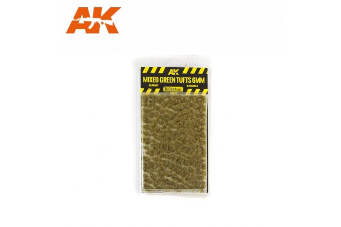 Mix zelených trsů (Mixed green tufts) - 6mm - 8119