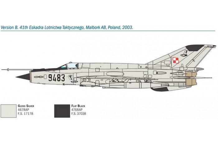 Model Kit letadlo 1427 - MiG-21 Bis ''Fishbed'' (1:72)
