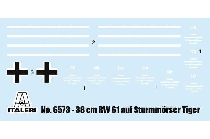 Model Kit military 6573 - 38 cm RW 61 auf STURMMORSER TIGER (1:35)