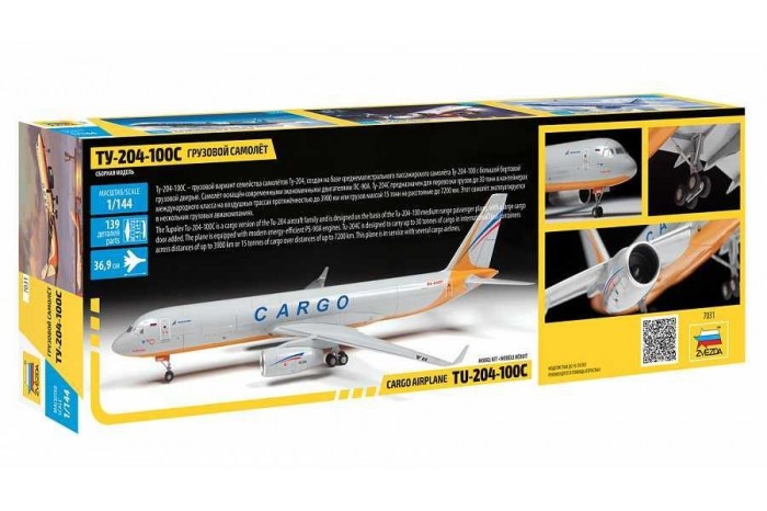 Model Kit letadlo 7031 - Tupolev TU 204-100 Cargo (1:144)