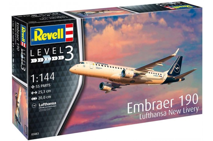 Modelset letadlo 63883 - Model Set Embraer 190 Lufthansa (1:144)