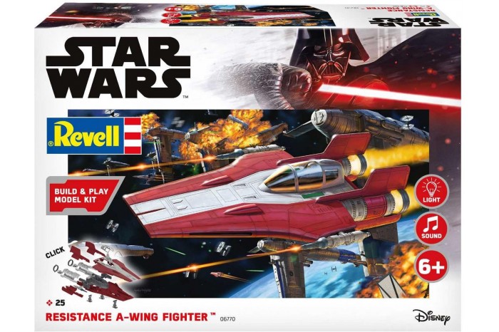 Build & Play SW 06770 - Resistance A-wing Fighter, red (světelné a zvukové efekty) (1:44)