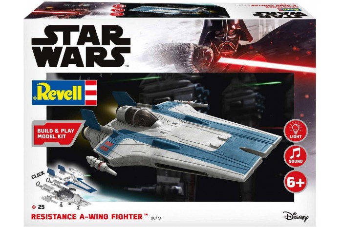 Build & Play SW 06773 - Resistance A-wing Fighter, blue (světelné a zvukové efekty) (1:44)