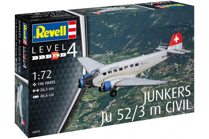 Plastic ModelKit letadlo 04975 - Junkers Ju52/3m Civil (1:72)