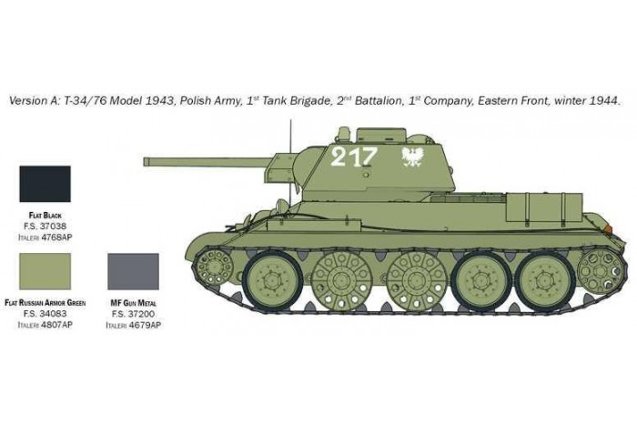 Model Kit tank 7078 - T-34/76 Model 1943 (1:72)