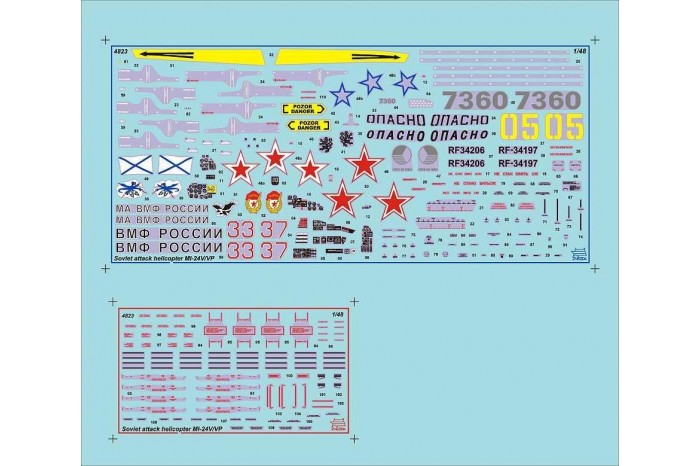 Model Kit vrtulník 4823 - MIL-Mi 24 V/VP (1:48)