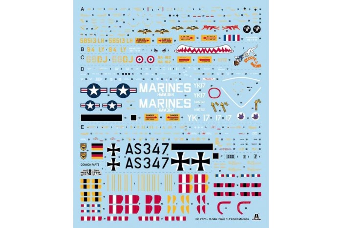 Model Kit vrtulník 2776 - H-34A Pirate /UH-34D U.S. Marines (1:48)