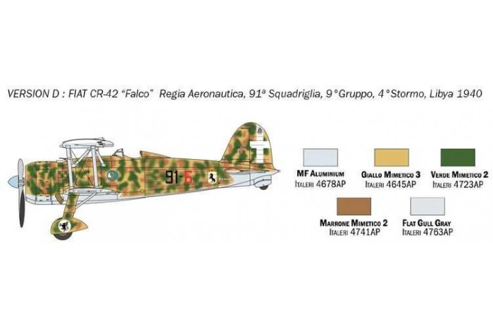 Model Kit letadlo 1437 - FIAT CR.42 Falco (1:72)