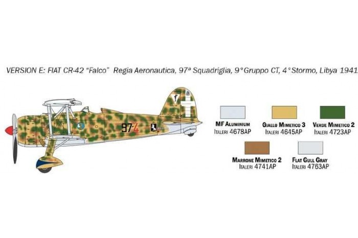 Model Kit letadlo 1437 - FIAT CR.42 Falco (1:72)