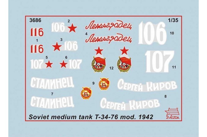 Model Kit tank 3686 - T-34/76 mod.1942 (1:35)